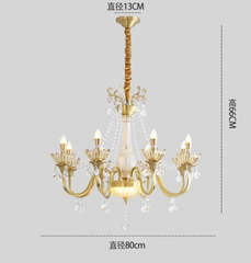 Gold Crystal Candelabra Chandelier With Faceted Crystal Accents