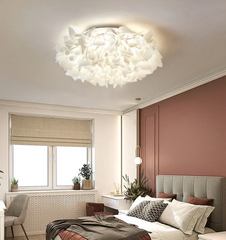 White Petal Flush Mount Light Modern Flower Ceiling Lamp