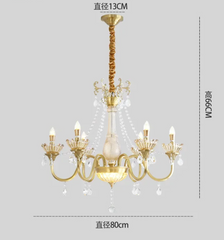Gold Crystal Candelabra Chandelier With Faceted Crystal Accents