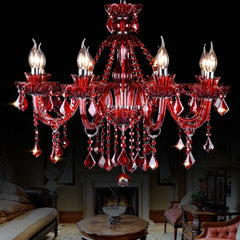 Crystal Candelabra Pendant Light with Draping Gemstone Accents