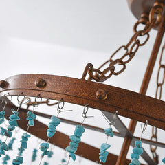 Turquoise Stone Multi-Light Chandelier
