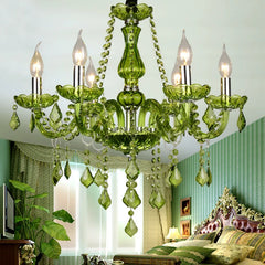 Crystal Candelabra Chandelier with Teardrop Accents