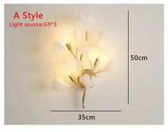 Gold Ginkgo Leaf Wall Sconce