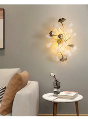 Gold Ginkgo Leaf Wall Sconce