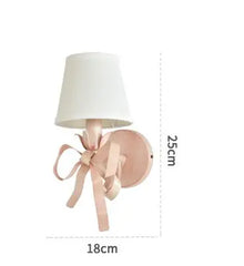 Pink Ribbon Bow Chandelier Light Fixture with Petal Accents