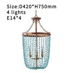 Turquoise Stone Multi-Light Chandelier