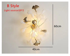 Gold Ginkgo Leaf Wall Sconce