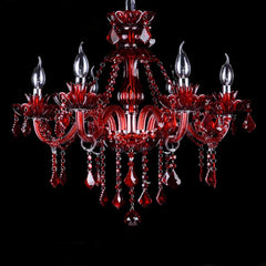 Crystal Candelabra Pendant Light with Draping Gemstone Accents