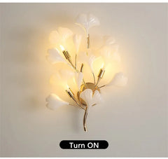 Gold Ginkgo Leaf Wall Sconce