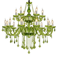 Crystal Candelabra Chandelier with Teardrop Accents