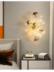 Gold Ginkgo Leaf Wall Sconce
