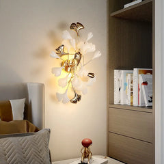 Gold Ginkgo Leaf Wall Sconce
