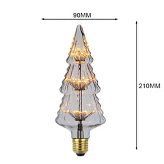 Decorative light bulb with dimensions indicated on a white background