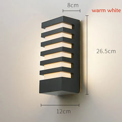 Black Modern Style Aluminum Outdoor Wall Sconce Hanging Ceiling Light