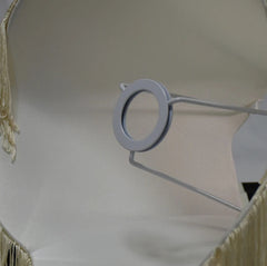 Cream Fabric Fringe Bell Lampshade Pendant Light