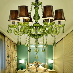 Crystal Candelabra Chandelier with Teardrop Accents