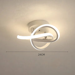 Modern Swirl LED Semi-Flush Mount Ceiling Light Fixture
