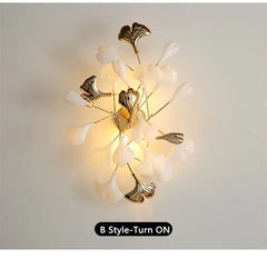 Gold Ginkgo Leaf Wall Sconce