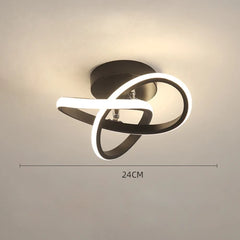 Modern Swirl LED Semi-Flush Mount Ceiling Light Fixture