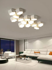 Modern ceiling light fixture in a living room setting