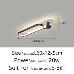 Modern Linear Spotlight Ceiling Lamp with Oval Accent