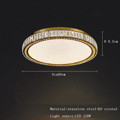 Modern Gold Crystal Oval Chandelier with Integrated LED