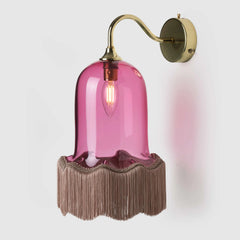 Brass Bell Shade Wall Sconce with Tassel Accent Lighting