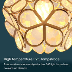 Gold Petal Flush Mount Light with Acrylic Diffuser