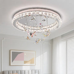 Crystal Ring Chandelier K9 Crystal Cascade Pendant Light