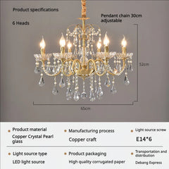 Gold Crystal Waterfall Chandelier Light with Tiered Cascade Droplets