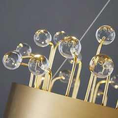 Gold Crystal Ring Chandelier with Colorful Accents