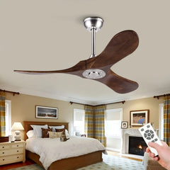 Wood Blade DC Motor Ceiling Fan with Remote Control