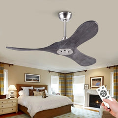 Wood Blade DC Motor Ceiling Fan with Remote Control