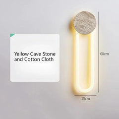 Stone Wall Sconce with Yellow Light Accent Fixture