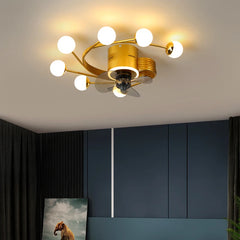 Gold Multi-Arm Ceiling Fan Light Fixture