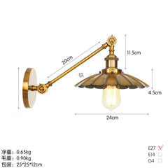 Brushed Gold Industrial Cone Shade Wall Sconce Light