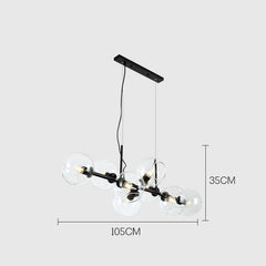 Smoked Gray Glass Orb Pendant Light with Black Metal Frame