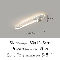 Modern Linear Spotlight Ceiling Lamp with Oval Accent