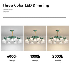 Green Leaf Lily Glass Pendant Light with Bell Shades