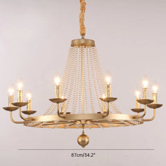 Retro Candle Crystal Chain Pendant Chandelier E14