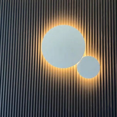 Gold Modern Circular Wall Sconce with Subtle Glow Accent Metal Frame