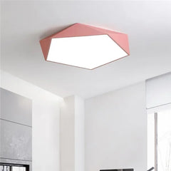 Modern Geometric Faceted Flush Mount Ceiling Light Fixture