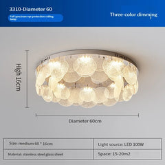 Chrome Glass Crystal Multi-Layered Ceiling Light