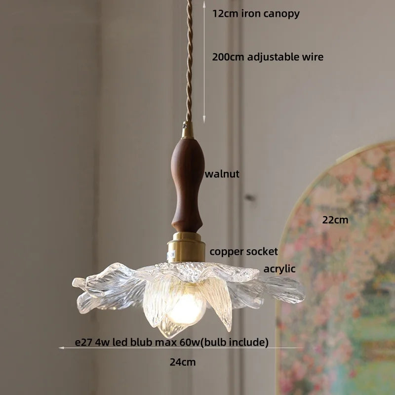 Pendant light with labeled parts on a neutral background