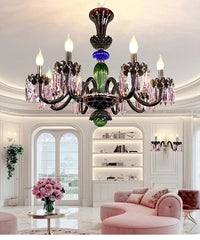 Crystal Candelabra Chandelier Multi-Color Crystal Accents