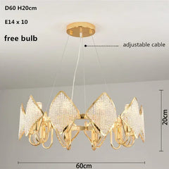 Gold Crystal Diamond Tiered Chandelier Pendant Light Modern Design