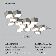 Modern Geometric Hexagon Flush Mount Ceiling Light Fixture