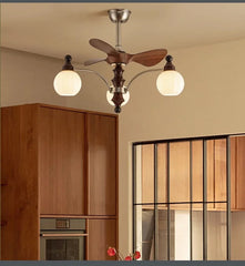 Gold Brass Sputnik Fan Chandelier with Frosted Glass Bell Shades