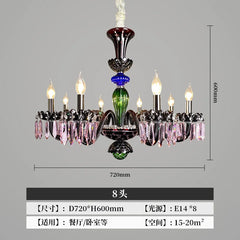 Crystal Candelabra Chandelier Multi-Color Crystal Accents