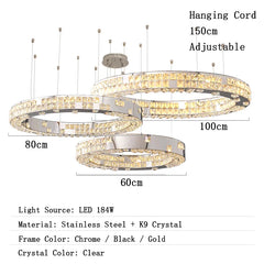 Chandelier with dimensions and specifications on a white background